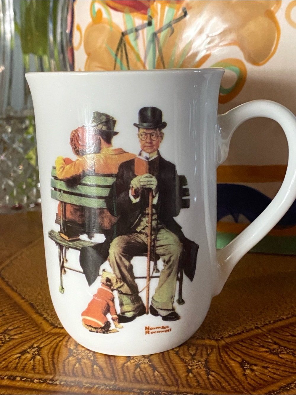Vintage Norman Rockwell Overheard Lovers Porcelain Mug